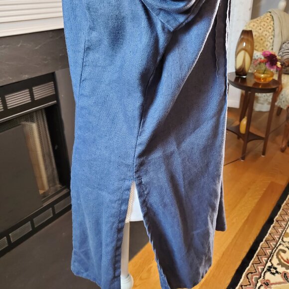 Willi Smith Vtg Blue Linen Tunic Blouse | Sz 10 - Picture 4 of 6